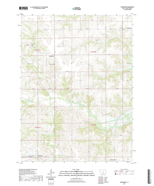 Confidence Iowa US Topo Map Image