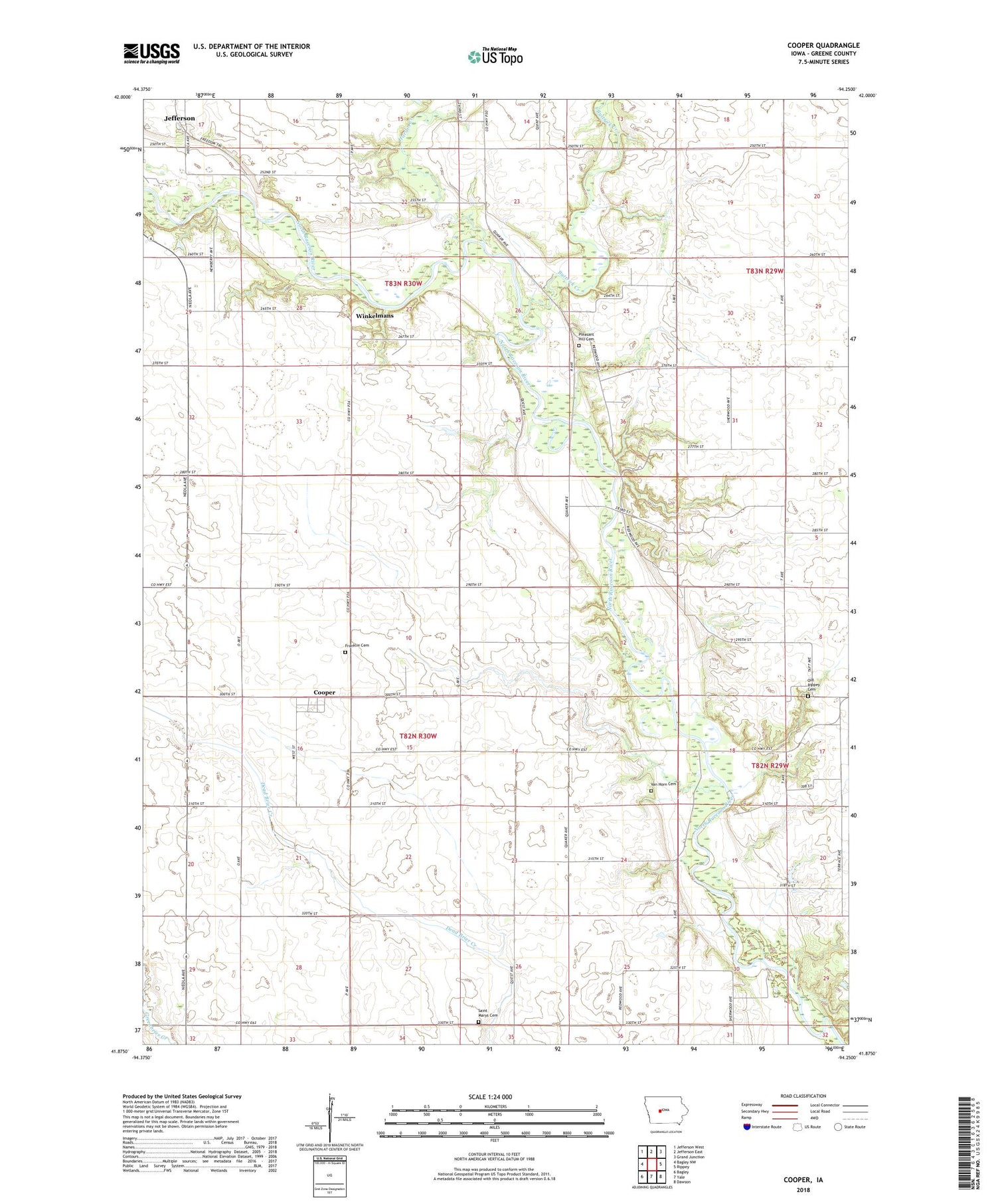 Cooper Iowa US Topo Map Image