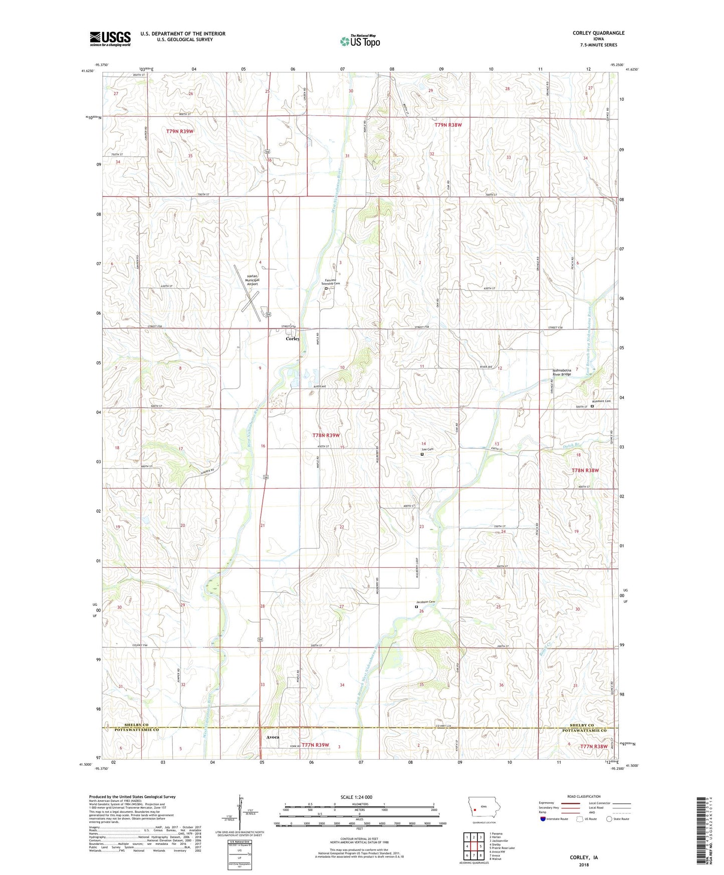 Corley Iowa US Topo Map Image