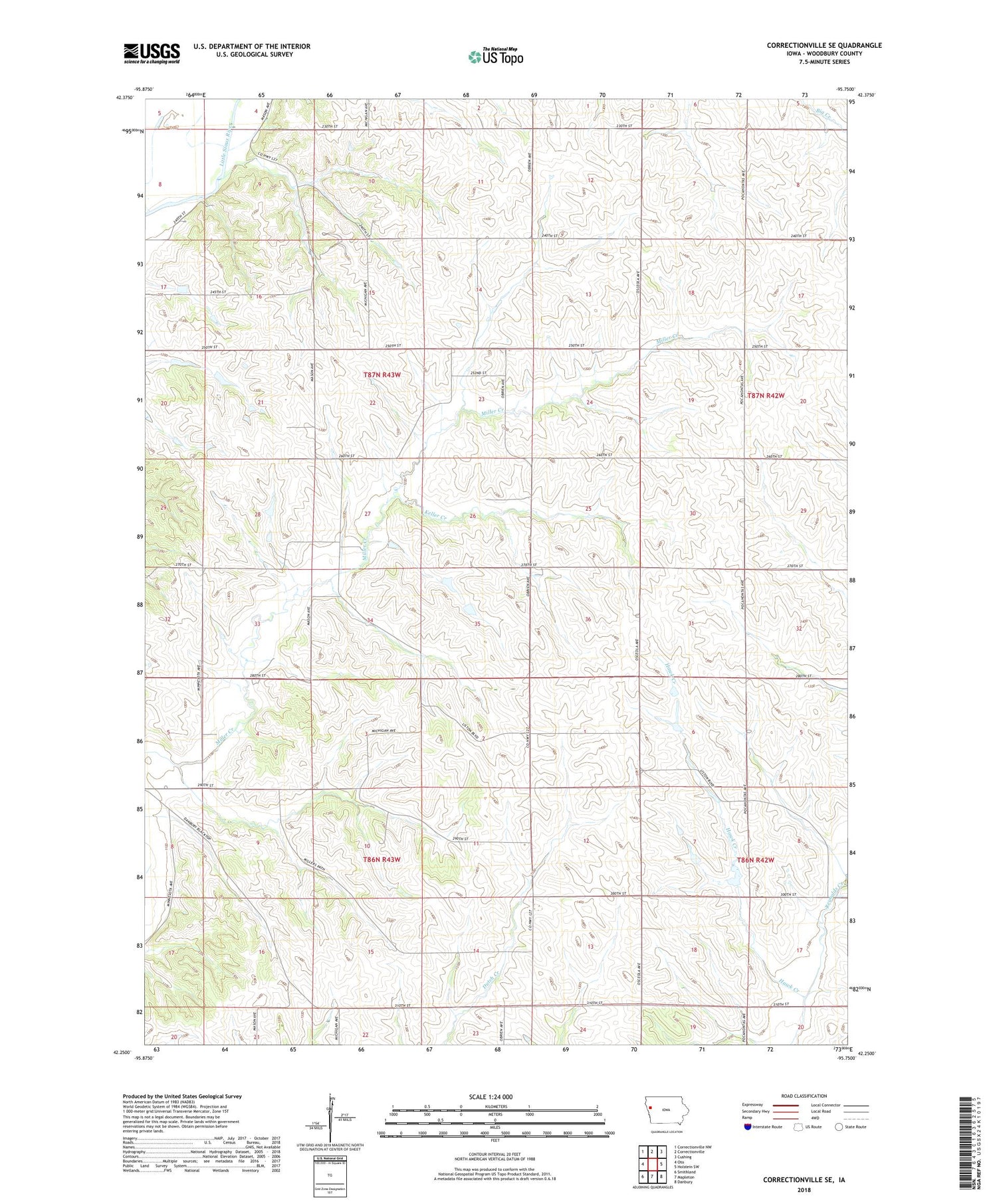 Correctionville SE Iowa US Topo Map Image