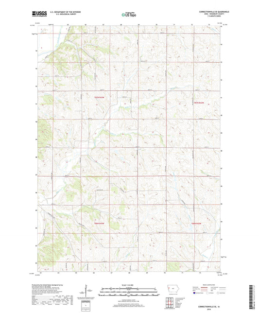 Correctionville SE Iowa US Topo Map Image