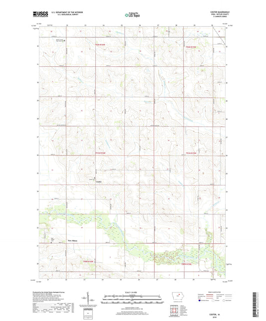 Coster Iowa US Topo Map Image