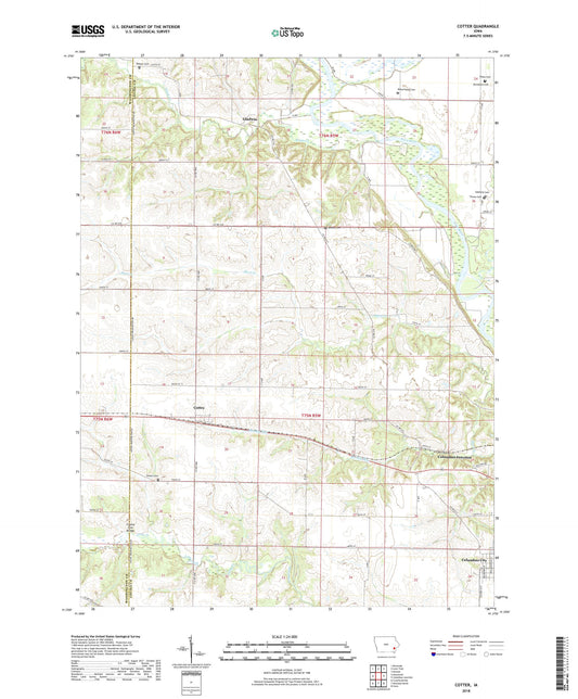 Cotter Iowa US Topo Map Image