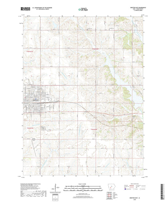 Creston East Iowa US Topo Map Image