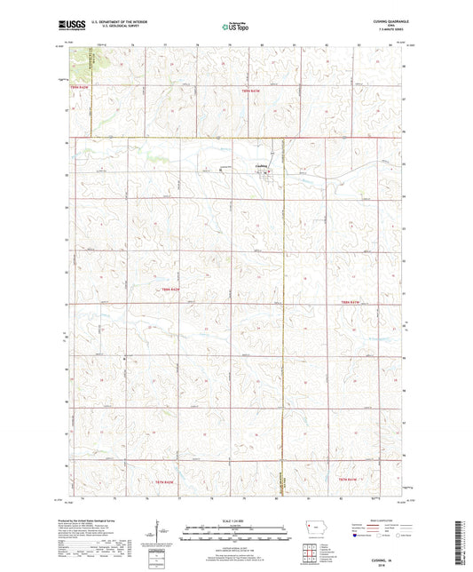 Cushing Iowa US Topo Map Image