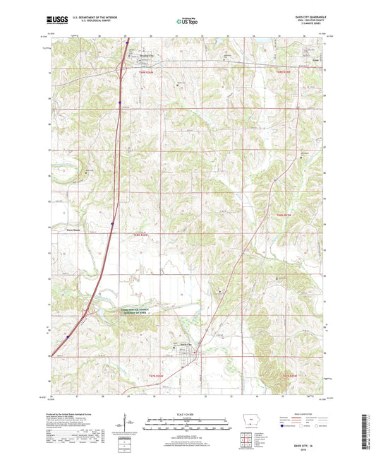 Davis City Iowa US Topo Map Image