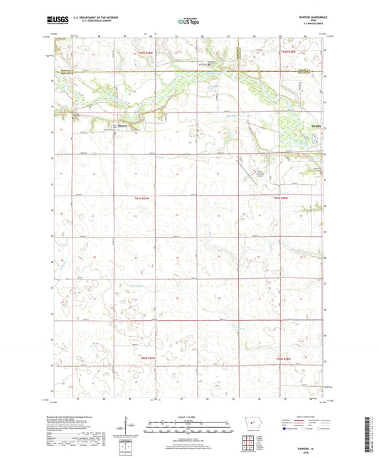 Dawson Iowa US Topo Map Image