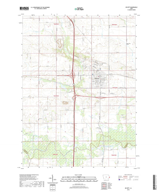 De Witt Iowa US Topo Map Image