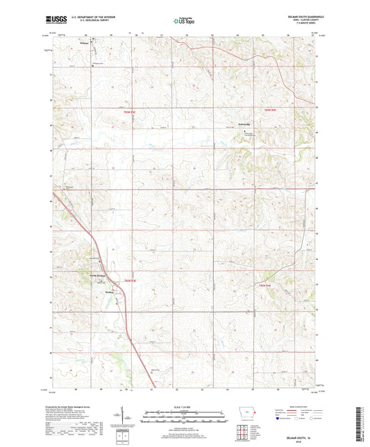 Delmar South Iowa US Topo Map Image