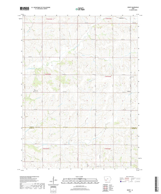 Dewey Iowa US Topo Map Image