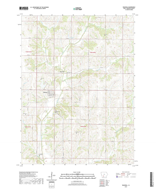 Diagonal Iowa US Topo Map Image