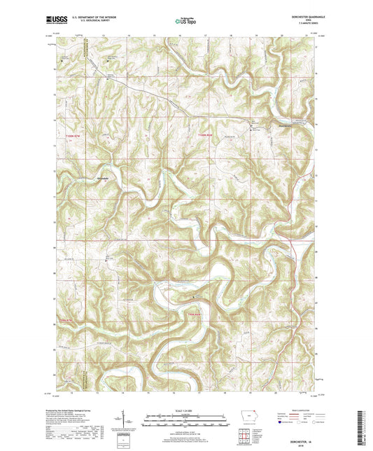 Dorchester Iowa US Topo Map Image