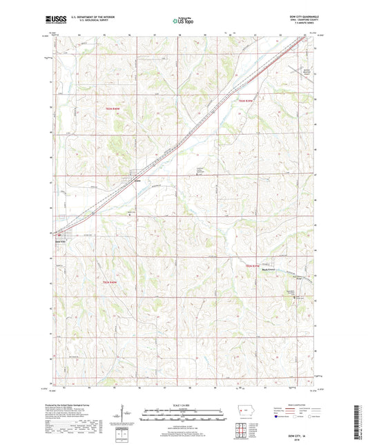 Dow City Iowa US Topo Map Image