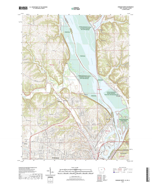 Dubuque North Iowa US Topo Map Image