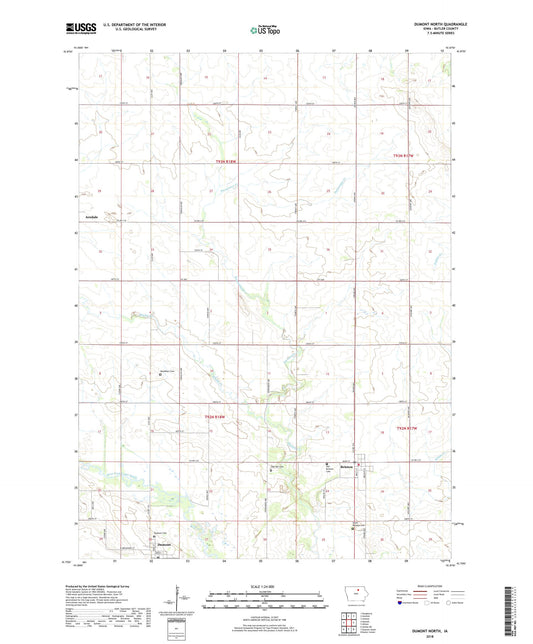 Dumont North Iowa US Topo Map Image