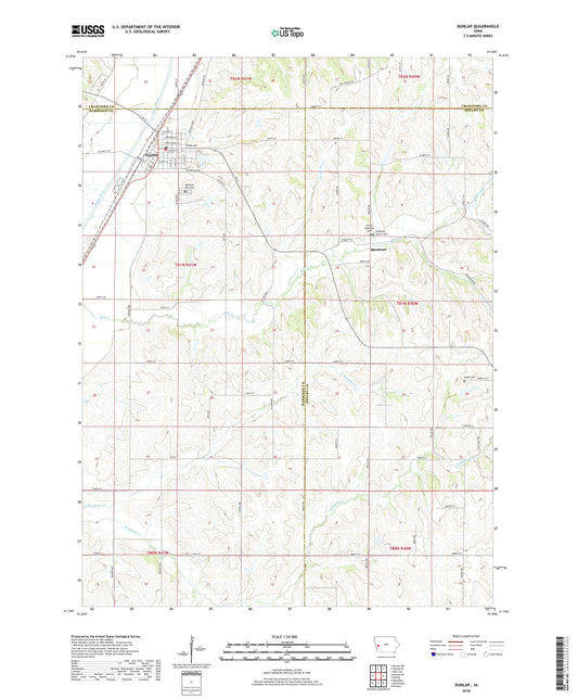 Dunlap Iowa US Topo Map Image