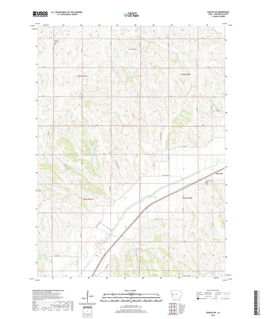 Dunlap NE Iowa US Topo Map Image