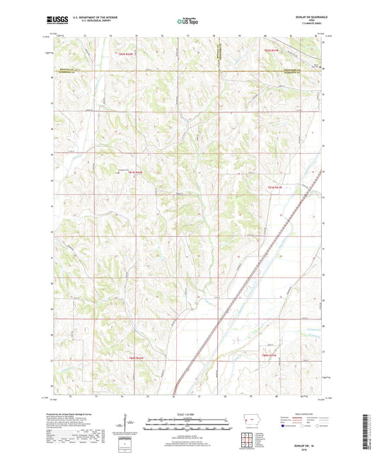 Dunlap SW Iowa US Topo Map Image