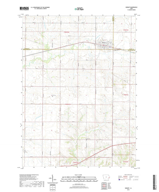 Durant Iowa US Topo Map Image