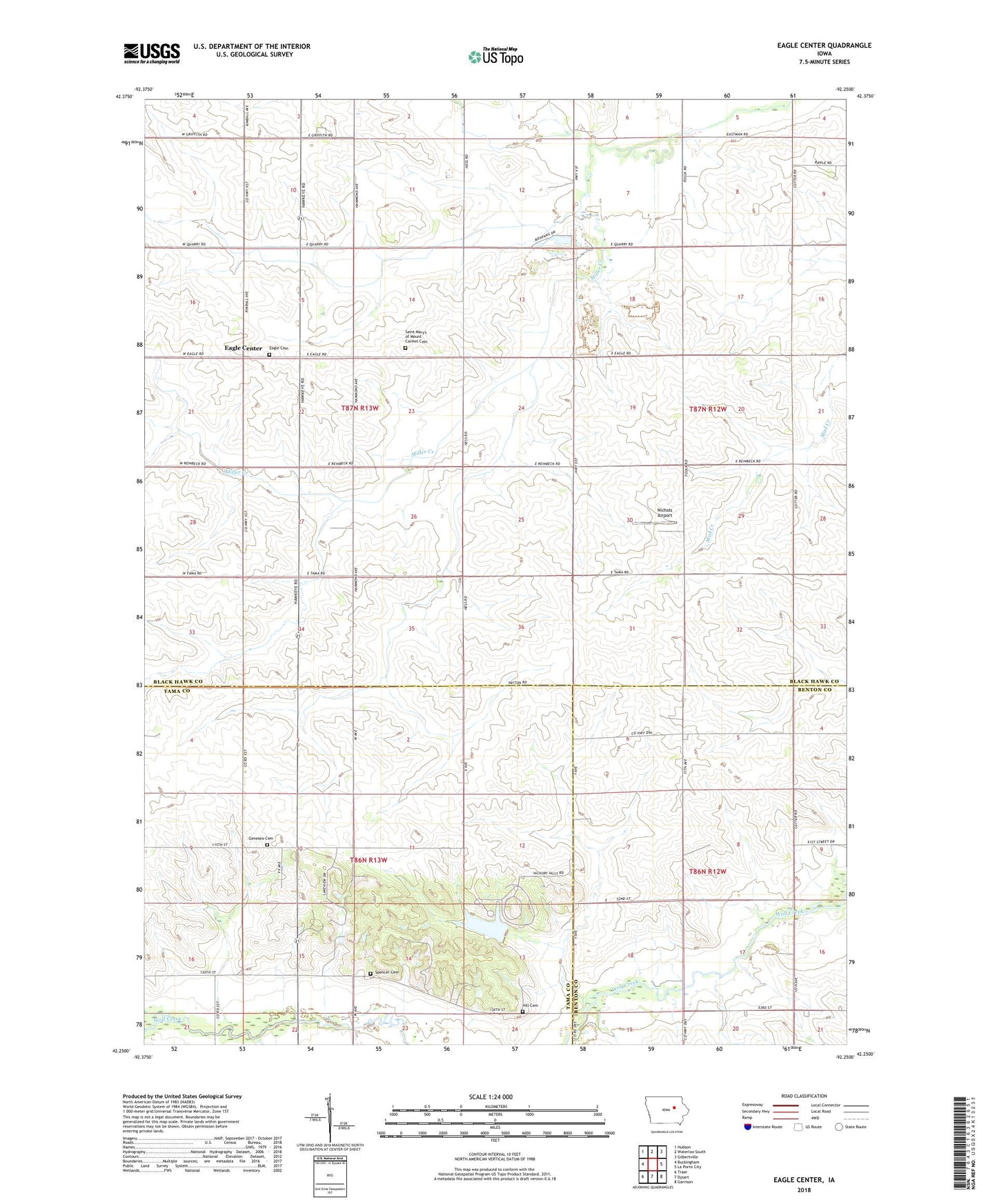 Eagle Center Iowa US Topo Map Image