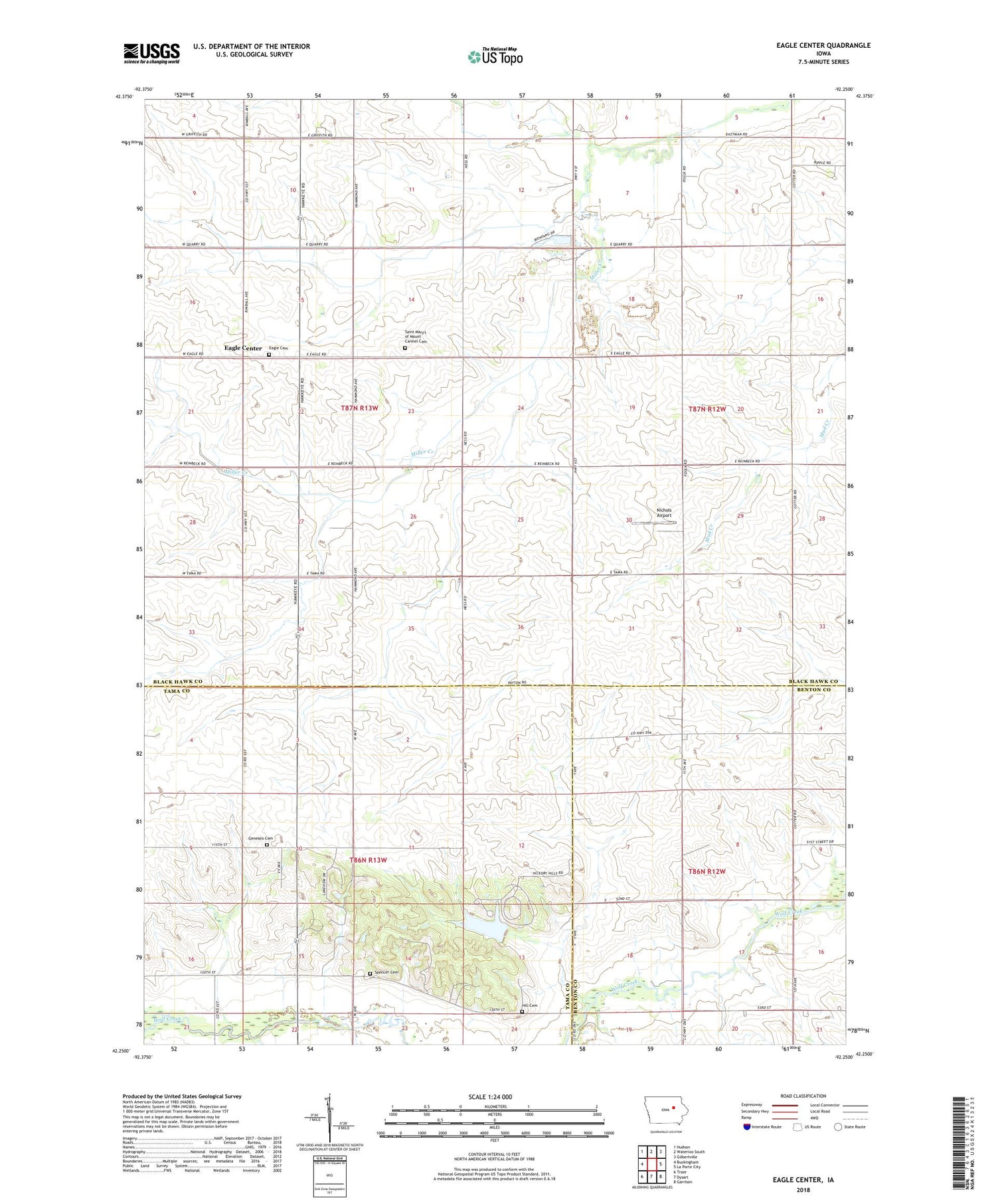 Eagle Center Iowa US Topo Map Image