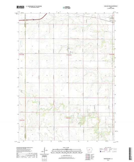 Earlham West Iowa US Topo Map Image
