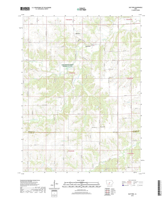 East Peru Iowa US Topo Map Image