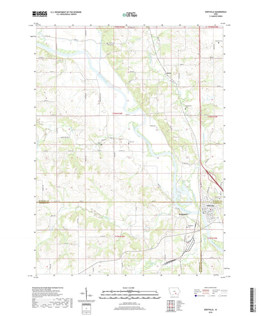 Eddyville Iowa US Topo Map Image