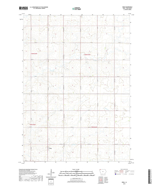 Edna Iowa US Topo Map Image