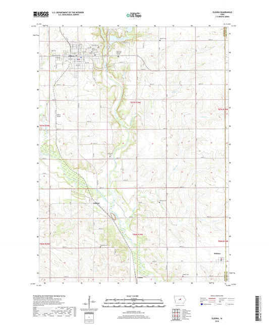 Eldora Iowa US Topo Map Image