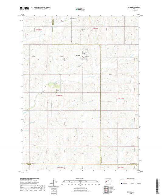 Elk Horn Iowa US Topo Map Image