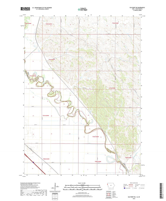 Elk Point NE Iowa US Topo Map Image