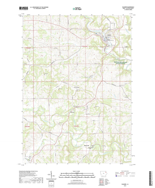Elkader Iowa US Topo Map Image
