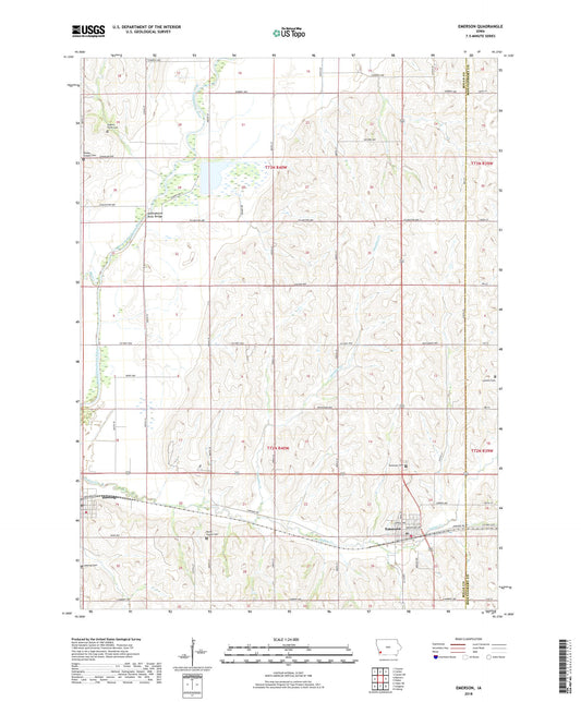 Emerson Iowa US Topo Map Image