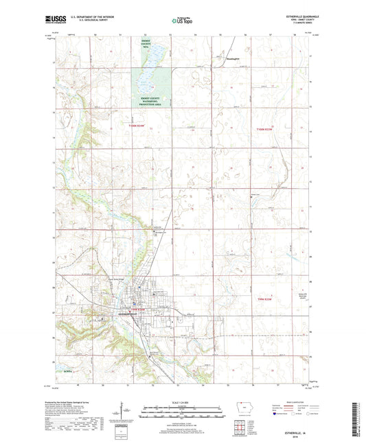 Estherville Iowa US Topo Map Image