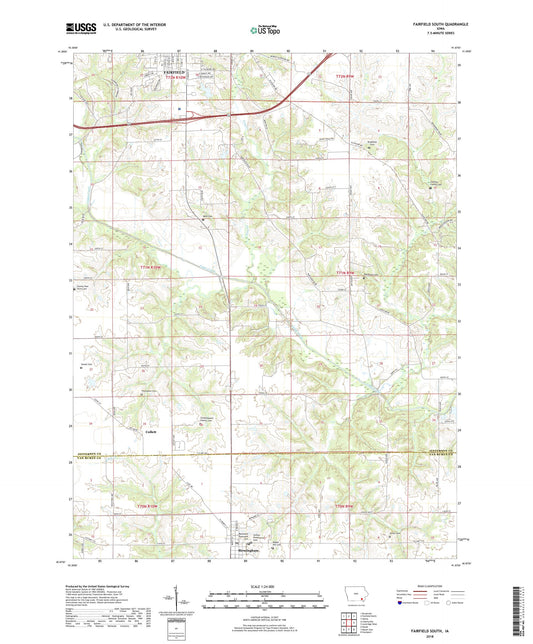 Fairfield South Iowa US Topo Map Image