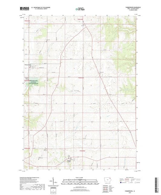 Farmersburg Iowa US Topo Map Image