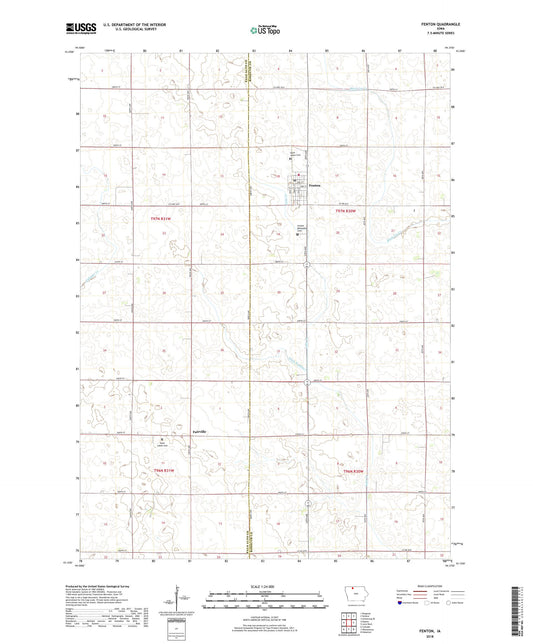 Fenton Iowa US Topo Map Image