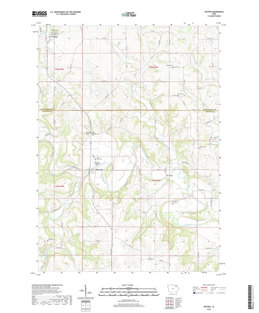 Festina Iowa US Topo Map Image