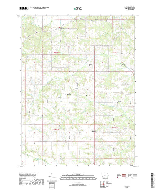 Floris Iowa US Topo Map Image