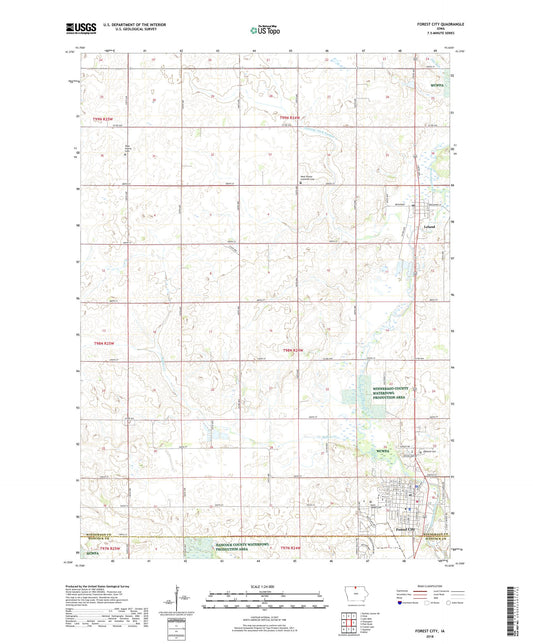 Forest City Iowa US Topo Map Image