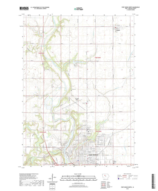 Fort Dodge North Iowa US Topo Map Image