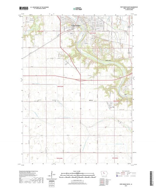 Fort Dodge South Iowa US Topo Map Image