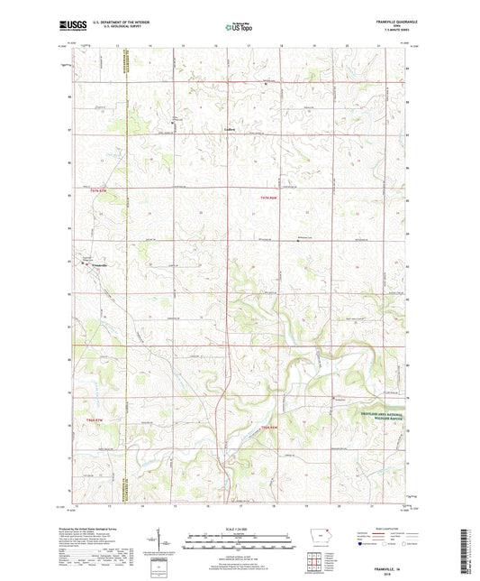Frankville Iowa US Topo Map Image