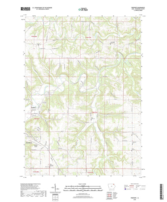 Freeport Iowa US Topo Map Image