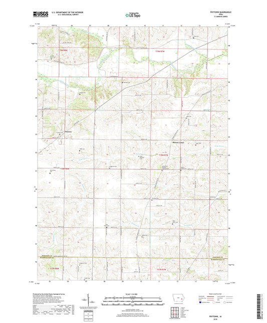 Frytown Iowa US Topo Map Image
