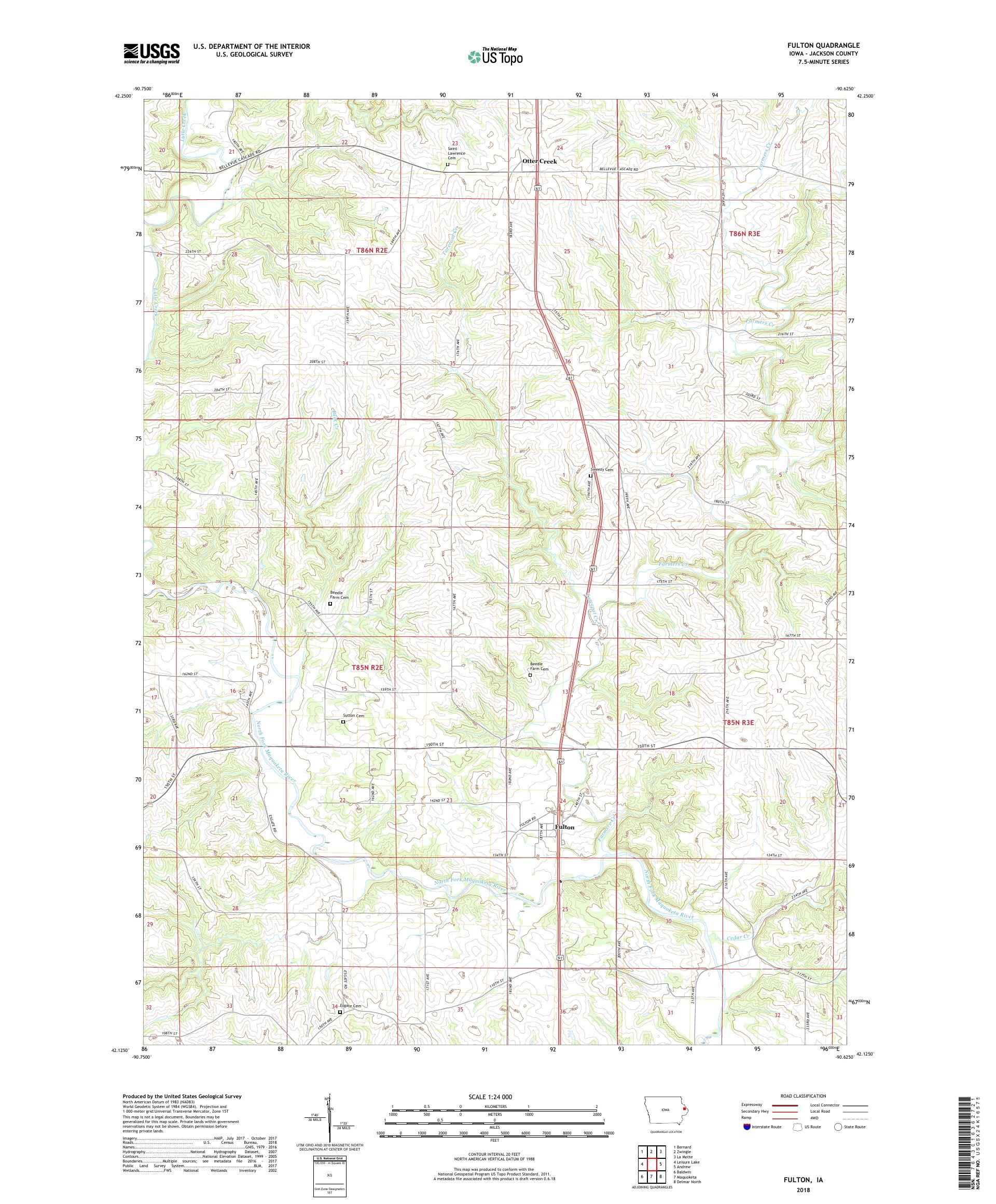 Fulton Iowa US Topo Map – MyTopo Map Store