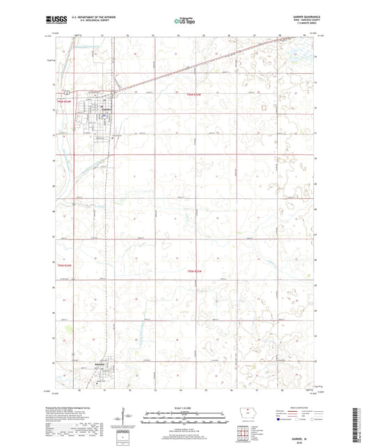 Garner Iowa US Topo Map Image
