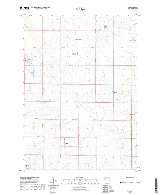 Gaza Iowa US Topo Map Image