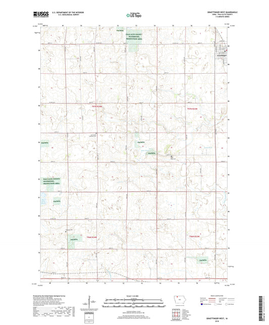 Graettinger West Iowa US Topo Map Image